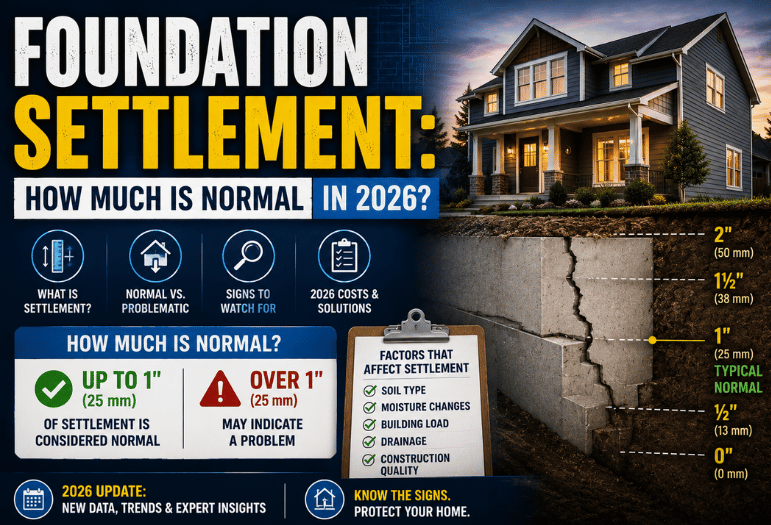 Foundation Settlement: How Much Is Normal Before You Should Worry? (2026 Guide)