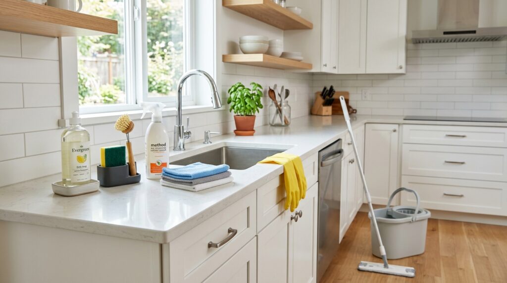 How To Clean A Kitchen? Sweep And Mop The Floor