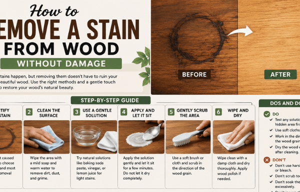 How To Remove a Stain From Wood? A Complete Guide To Safe DIY Methods Without Damaging the Finish
