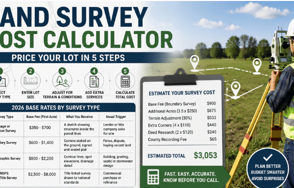 Land Survey Cost Calculator: Complete Guide to Boundary, Topographic & ALTA Survey Costs