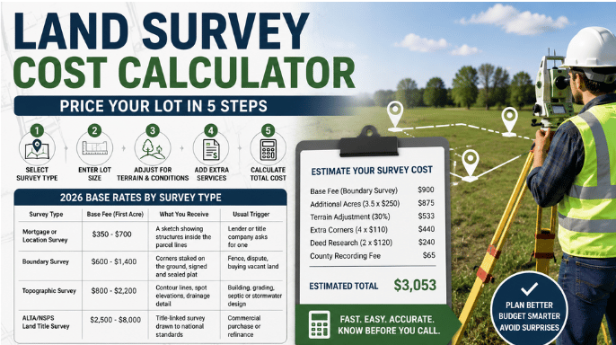 Land Survey Cost Calculator: Complete Guide to Boundary, Topographic & ALTA Survey Costs