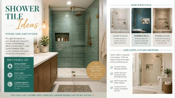Shower Tile Ideas That Balance Style, Safety, and Easy Everyday Care